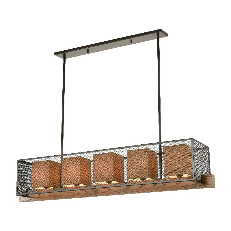 Track lighting with a minimalist track designCrossbeam 57" Wide 5-Light Linear Chandelier