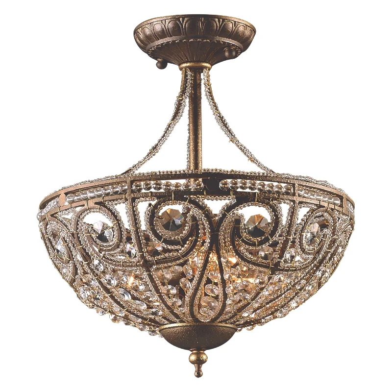 Track lighting with colored glass accentsElizabethan 13" Wide 3-Light Semi Flush Mount