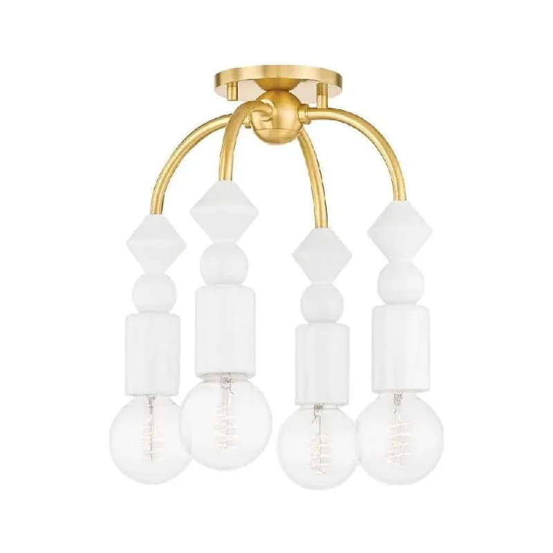 Track lighting with a brushed nickel finishFlora Semi Flush Mount