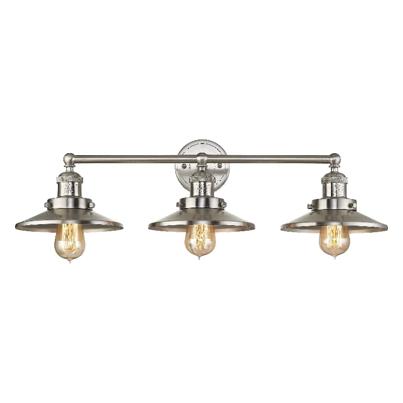 Track lighting with integrated LED driversEnglish Pub 28" Wide 3-Light Vanity Light