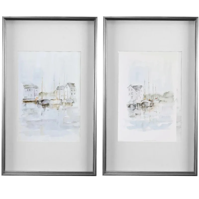 Rustic track lighting for farmhouse decorNew EnglandPort FramedPrints