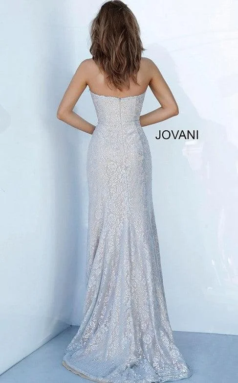 Jovani 02454 Prom Long Formal Strapless Lace Dress