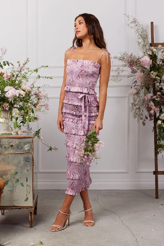 The Lily Dress in Lilac Tapestry Rose