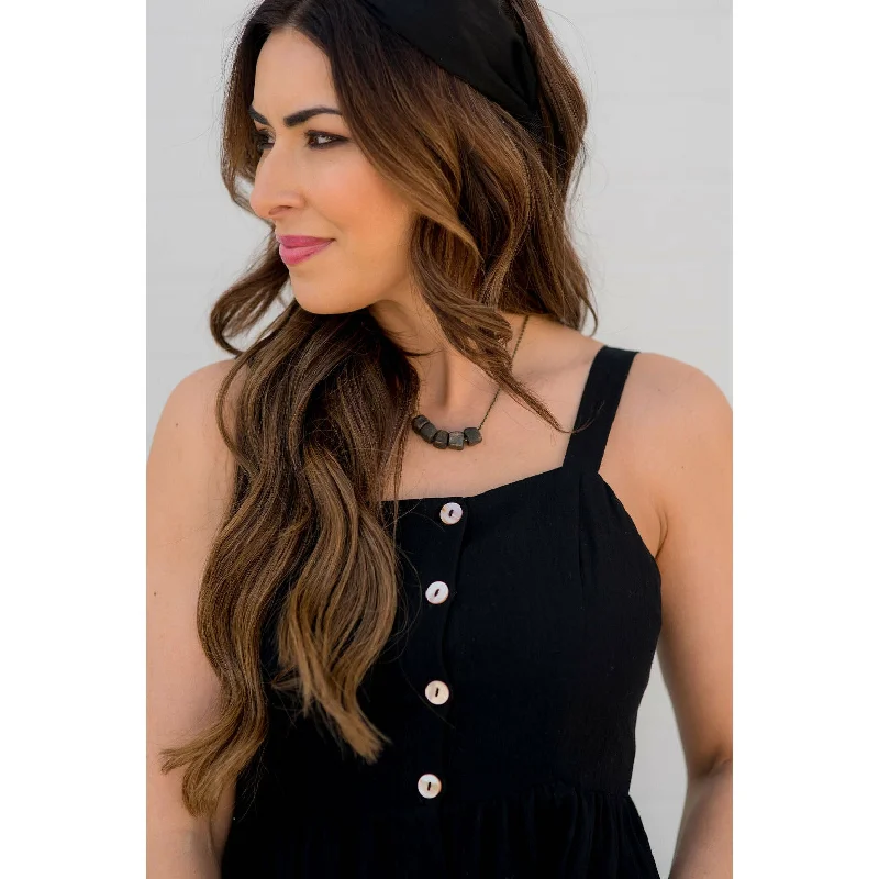 Button Down Pocket Tank Dress