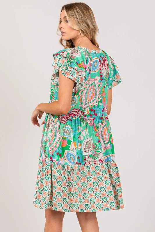 Mint Paisley dress