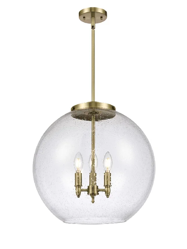 Industrial Style Ceiling Lights with Exposed Bulbs and Metal CagesIndustrial Style Ceiling Lights with Exposed Bulbs and Metal CagesBallston Three Light Pendant