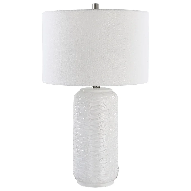 ceramic table lamps with hand painted designs for an artistic touchceramic table lamps with hand painted designs for an artistic touch27 Inch Ceramic Table Lamp, Wavy Texture, Silver, White