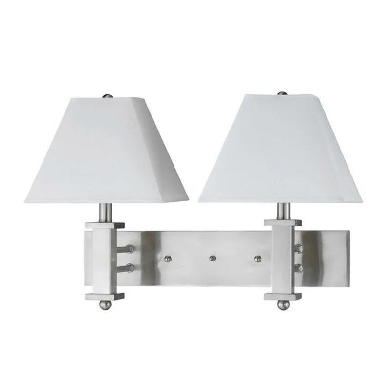 leather table lamps with a distressed texture for a rugged charmleather table lamps with a distressed texture for a rugged charm60W x 2 Wall Lamp with Empire Shade and 3 Way Push Button Switch, Silver