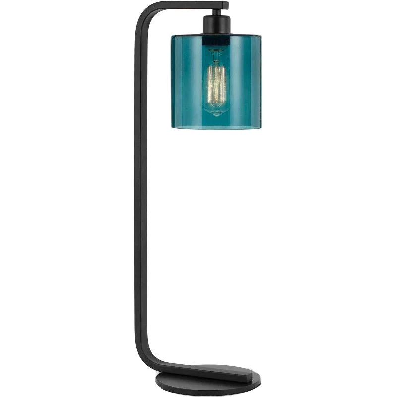 leather table lamps with a distressed texture for a rugged charmleather table lamps with a distressed texture for a rugged charmHanover Alta 25-In. Table Lamp with Black Metal Frame and Glass Shade, Teal