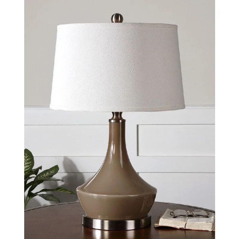 victorian style table lamps with ornate details for traditional homesvictorian style table lamps with ornate details for traditional homesUttermost Kerman Taupe Grey Glass Base Table Lamp