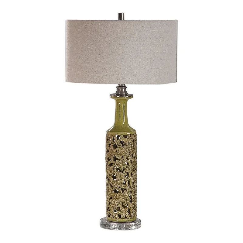 bohemian table lamps with colorful patterns for eclectic bedroomsbohemian table lamps with colorful patterns for eclectic bedroomsUttermost Nellie Yellow-green Table Lamp